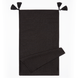 Bieżnik na stół 100% bawełny, czarny, wymiary: 35 x 180 cm