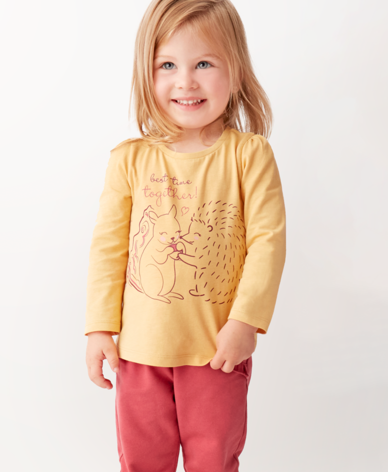 Koszulka 100% bawełny niemowlęca, dziewczęca, zółta, rozmiary: 80-98 cm