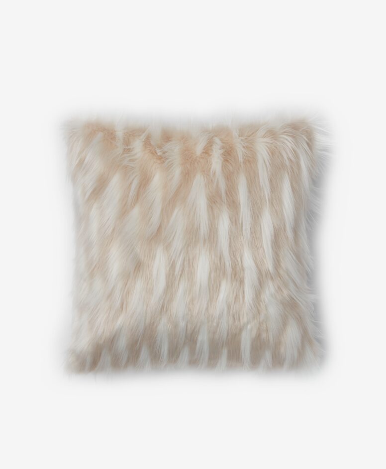 Poduszka z imitacją futra, kolor biały, kremowy, 45 x 45 cm