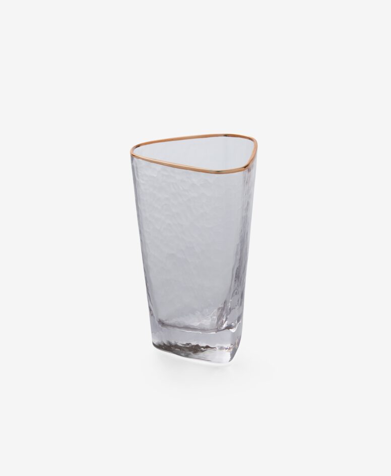 Komplet 2 szklanek ze złotym rantem, kolor transparentny, pojemność: 2 x 400 ml