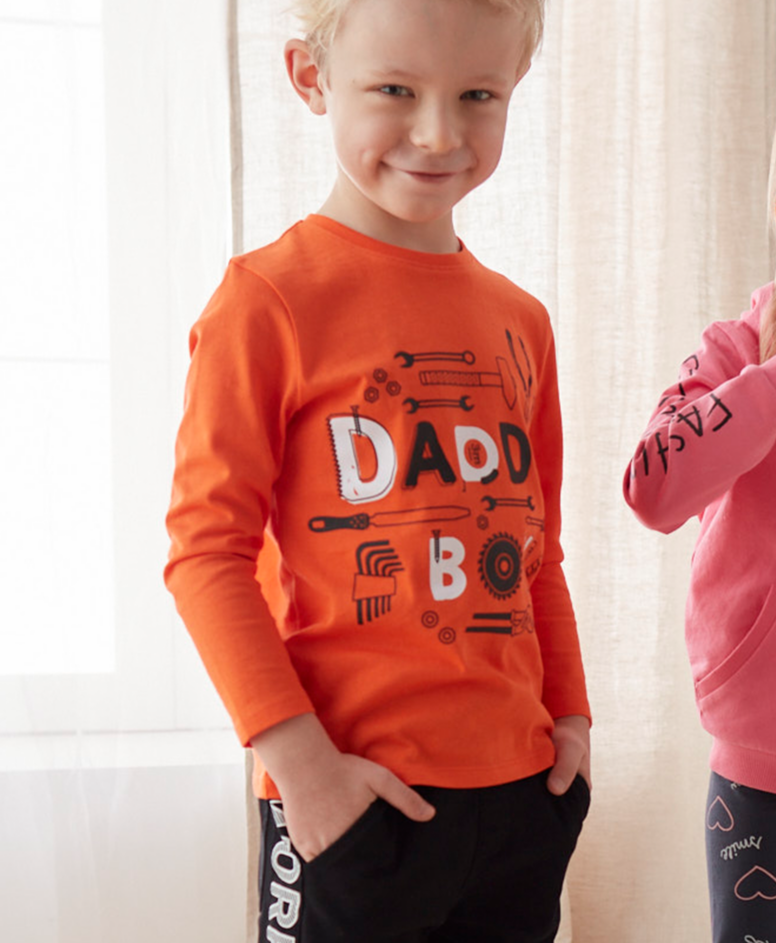 Majica 100% pamuk, za dečake, narandžasta, 104-134 cm