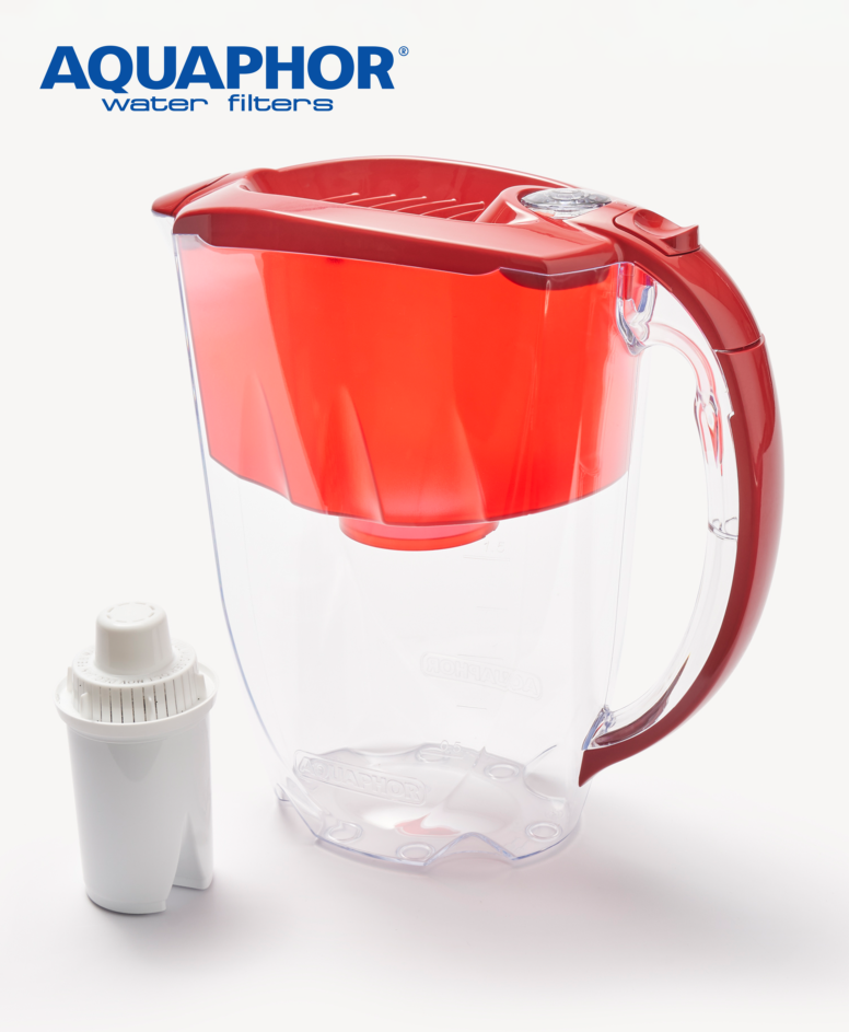 Bokal Aquaphor sa filterom, crveni, zapremina: 2,8 l