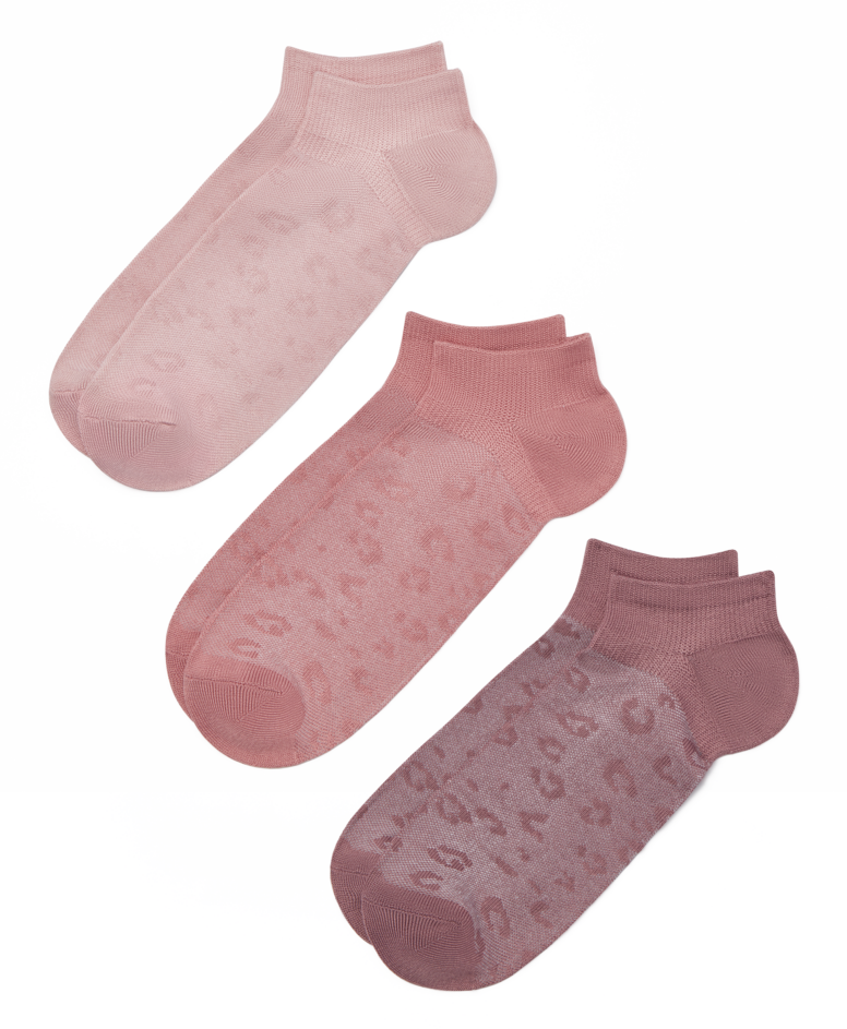 3-pak stopek damskie, kolor różowy, 35-42