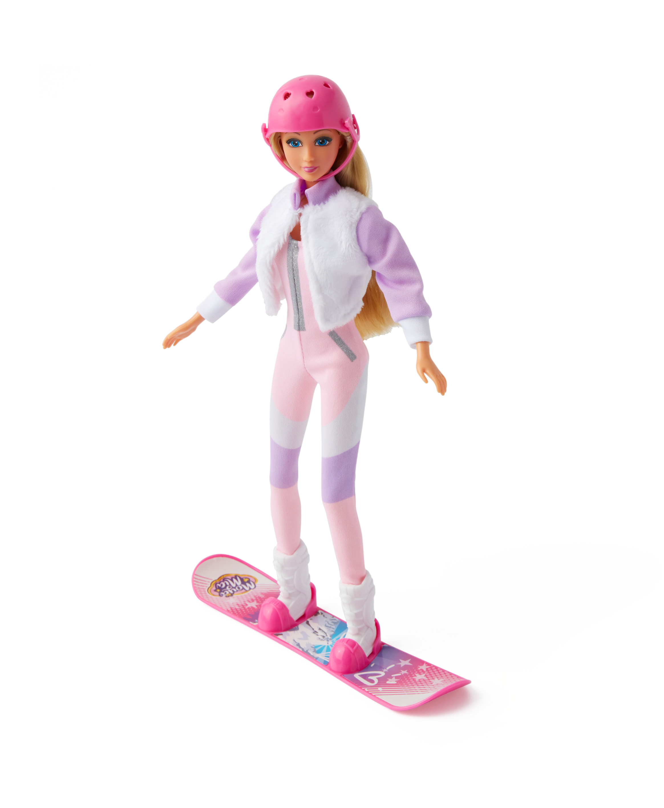 Lalka Moya Mia ze snowboardem, dziewczęca, kolor różowy, fioletowy