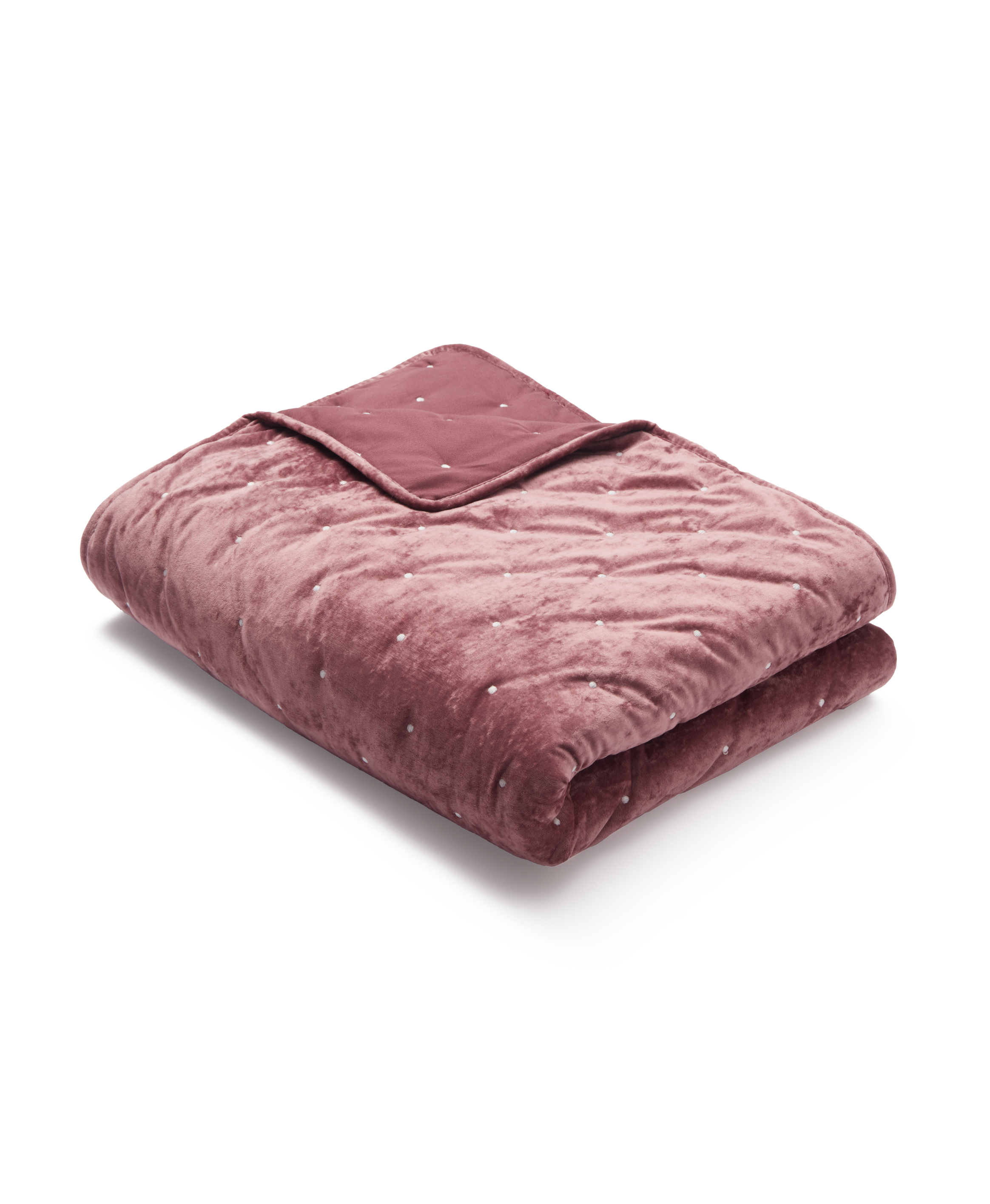 Aksamitna różowa narzuta na łóżko pikowana, kolor różowy, 180 x 220 cm
