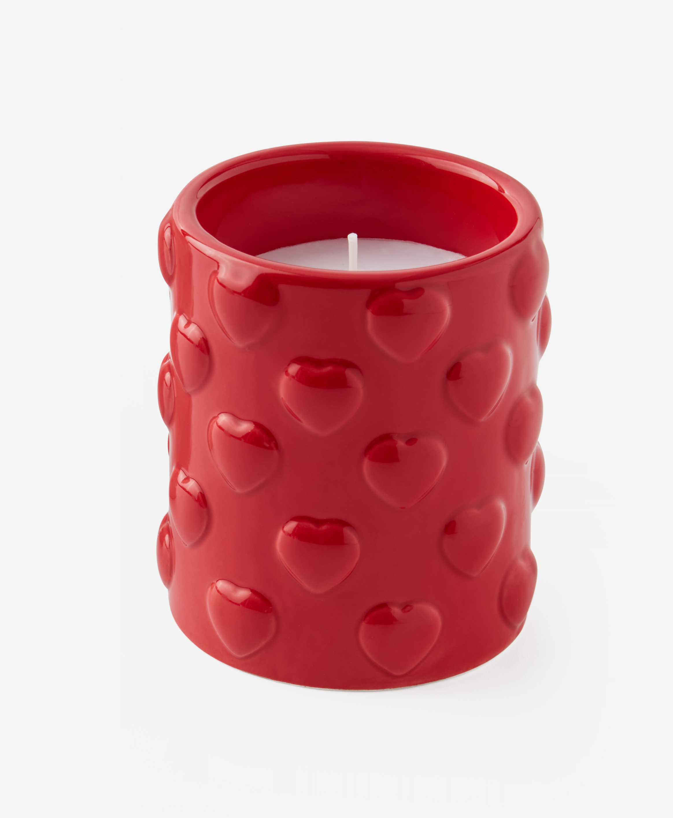 Kerze aus Keramik, rot, ø 8,5 cm, Höhe: 10 cm