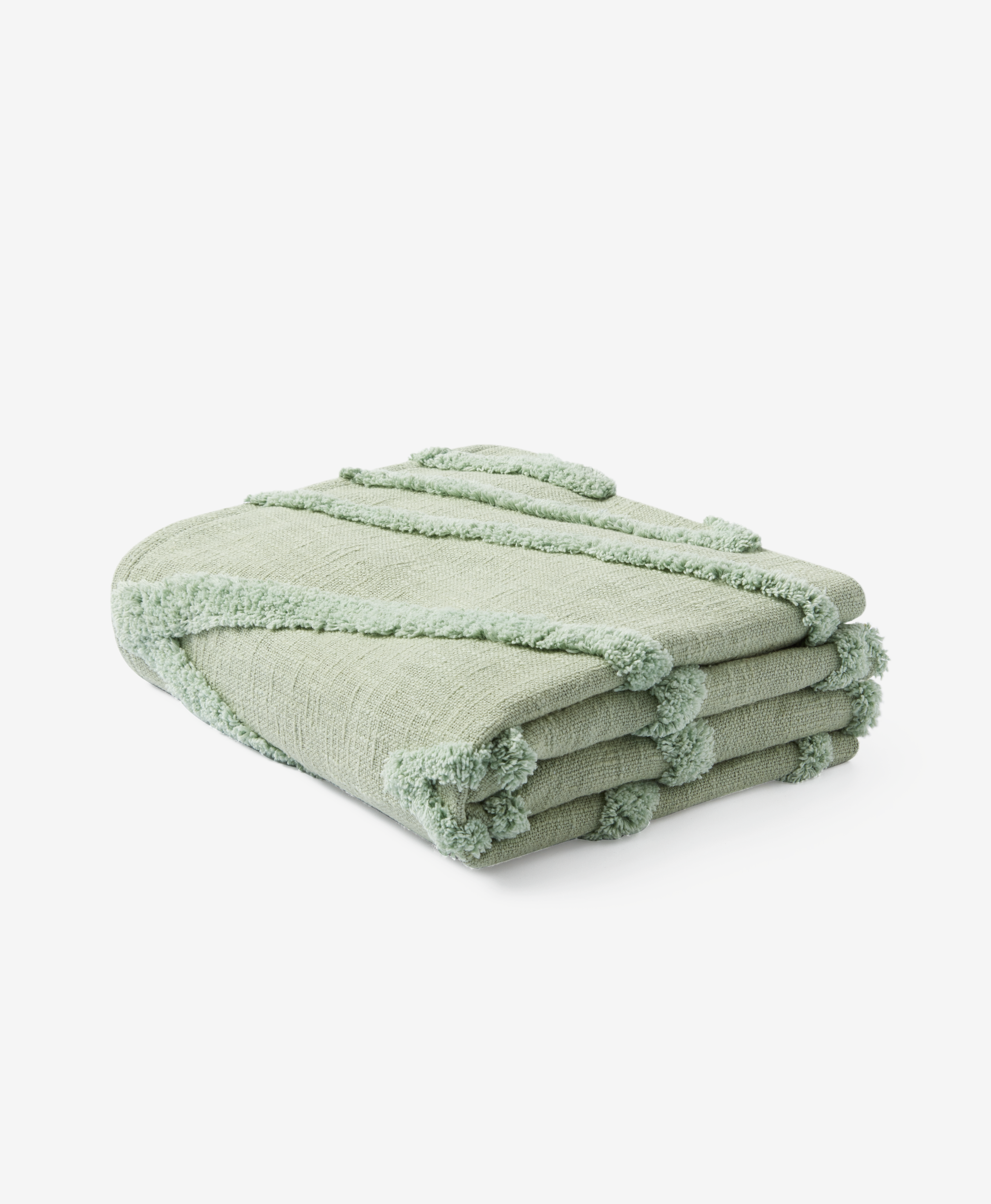 Decke aus 100% Baumwolle mit Prägemuster, grün, 130 x 160 cm