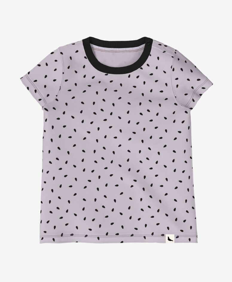 T-Shirt 100% Bio-Baumwolle mit Aufdruck, violett, 80-98 cm