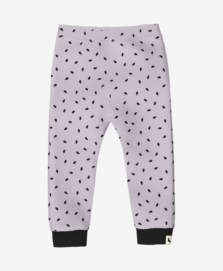 Leggings 100% Bio-Baumwolle mit Aufdruck, violett, 74-98 cm