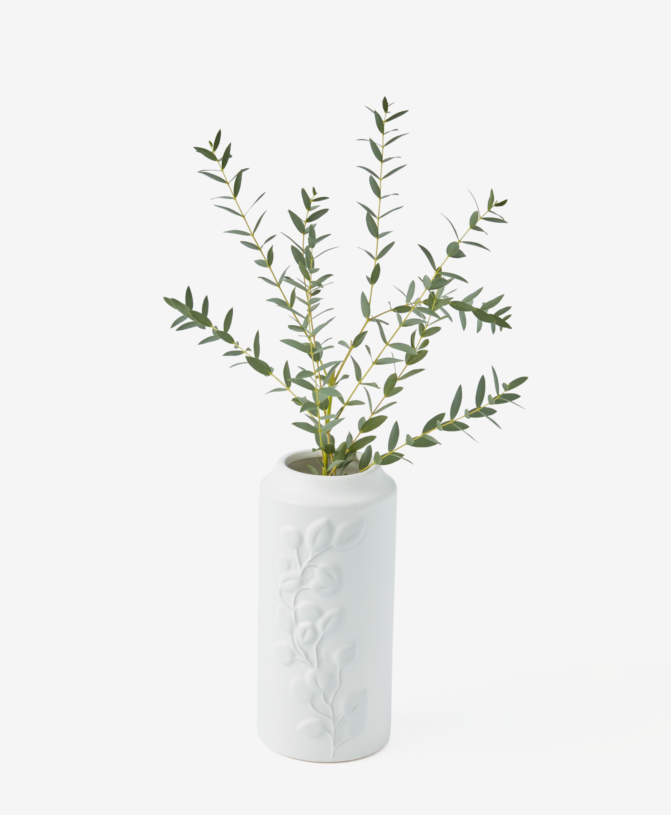 Blumenvase aus Keramik, weiß, 13 x 13 x 26 cm