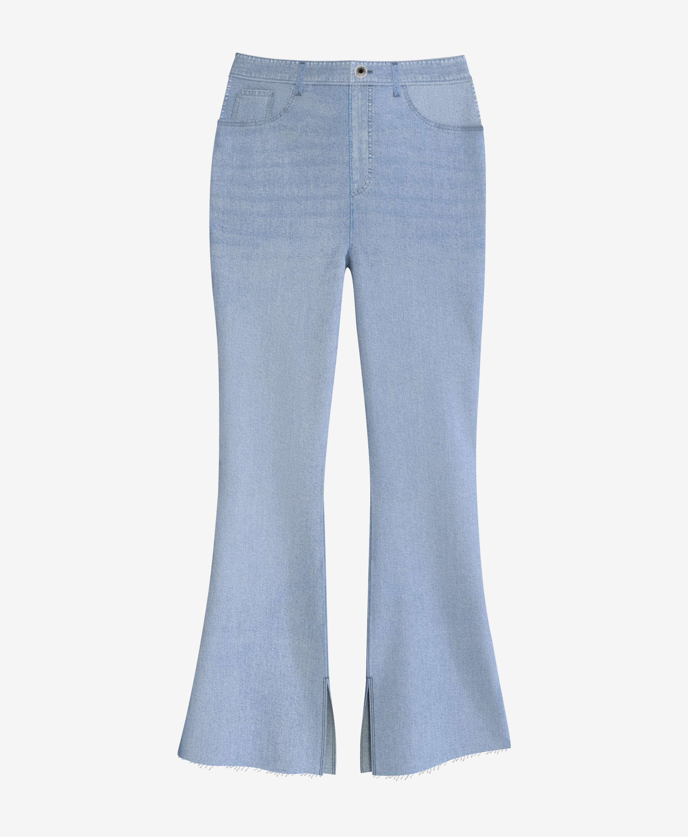 Damskie spodnie typu dzwony jeansowe, kolor niebieski, 36-44