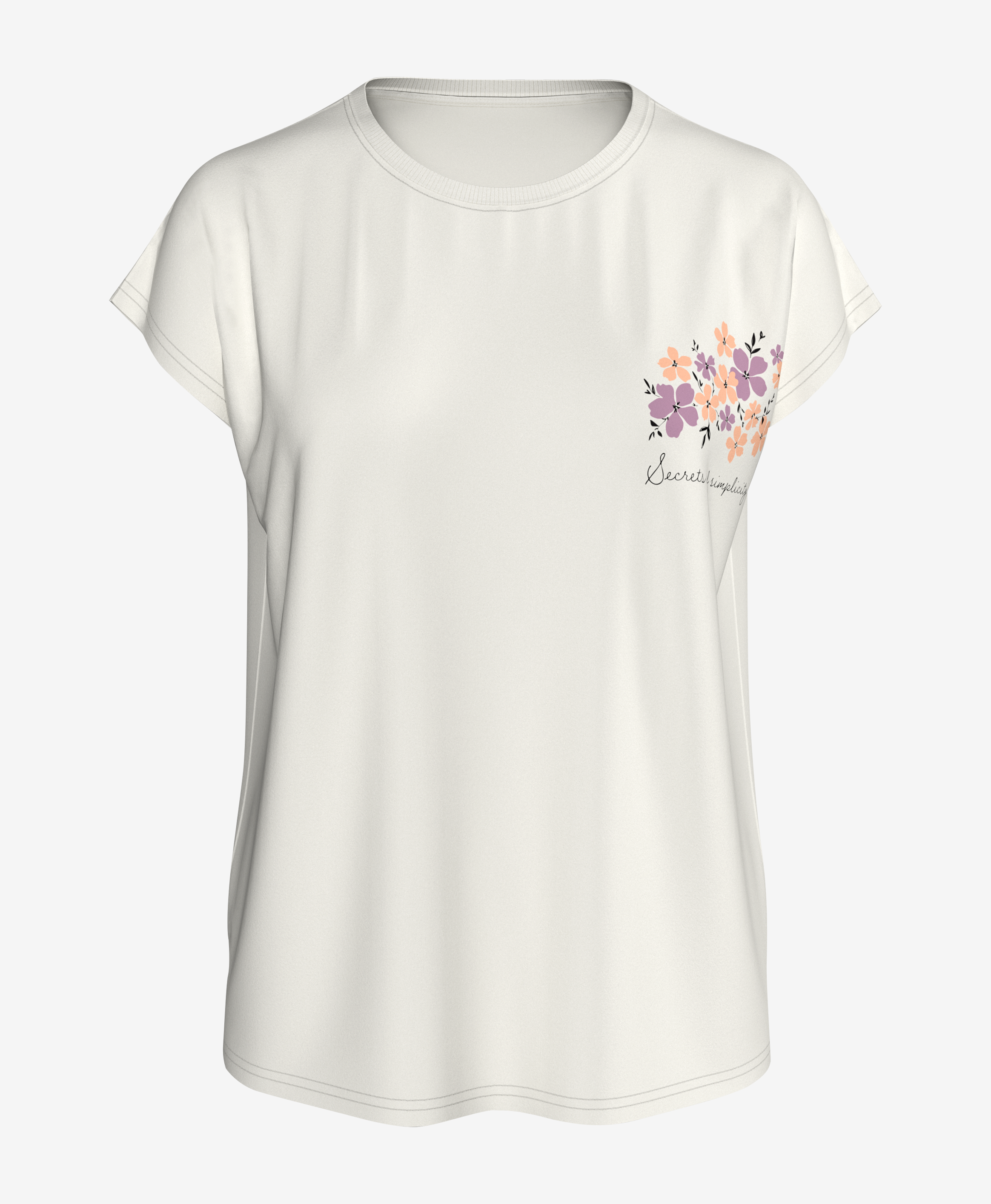 Damska koszulka z nadrukiem z krótkim rękawem, kolor biały, S-XXXL
