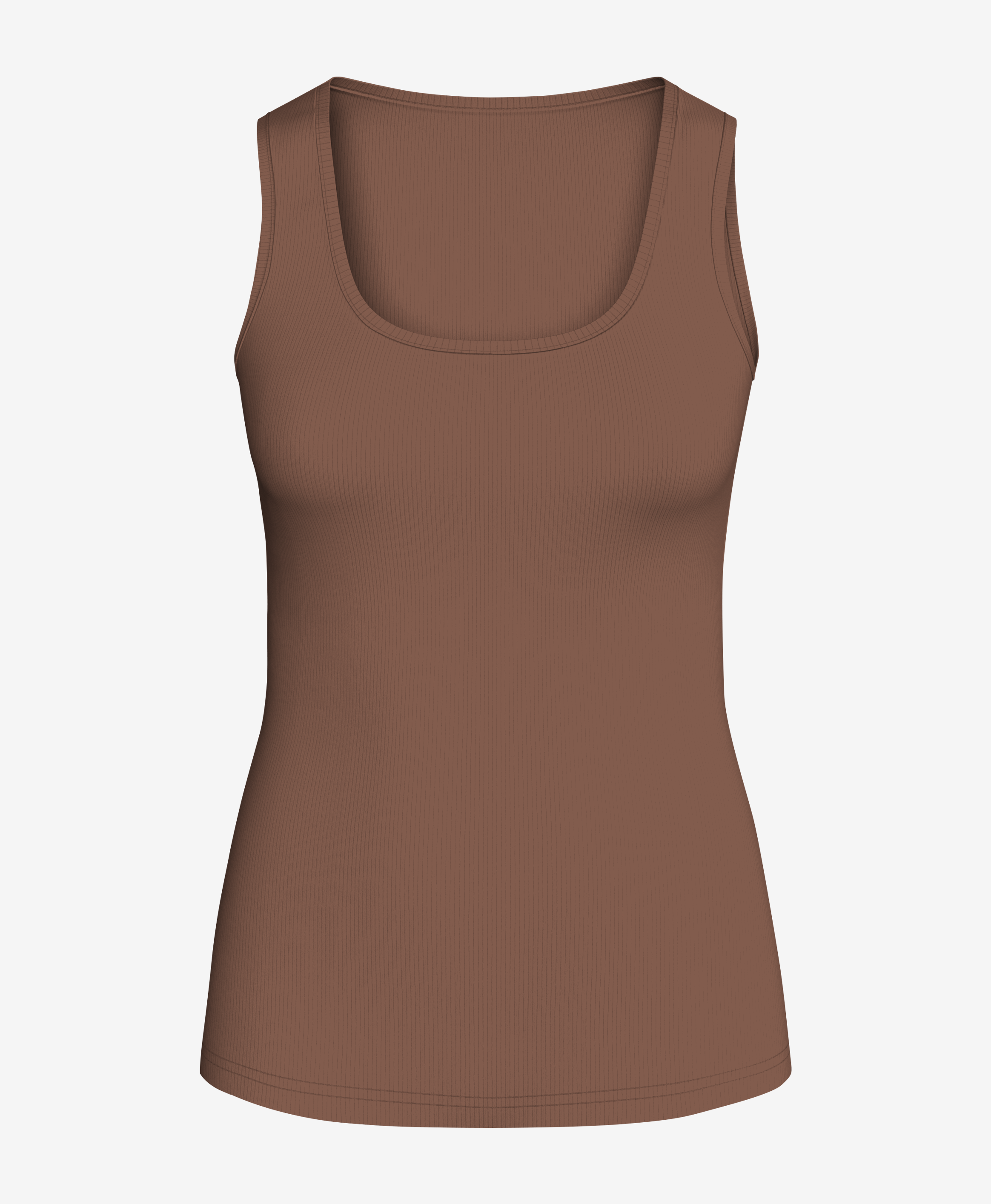 Brązowa damska koszulka 100% bawełny prążkowany, kolor brązowy, S-XXL