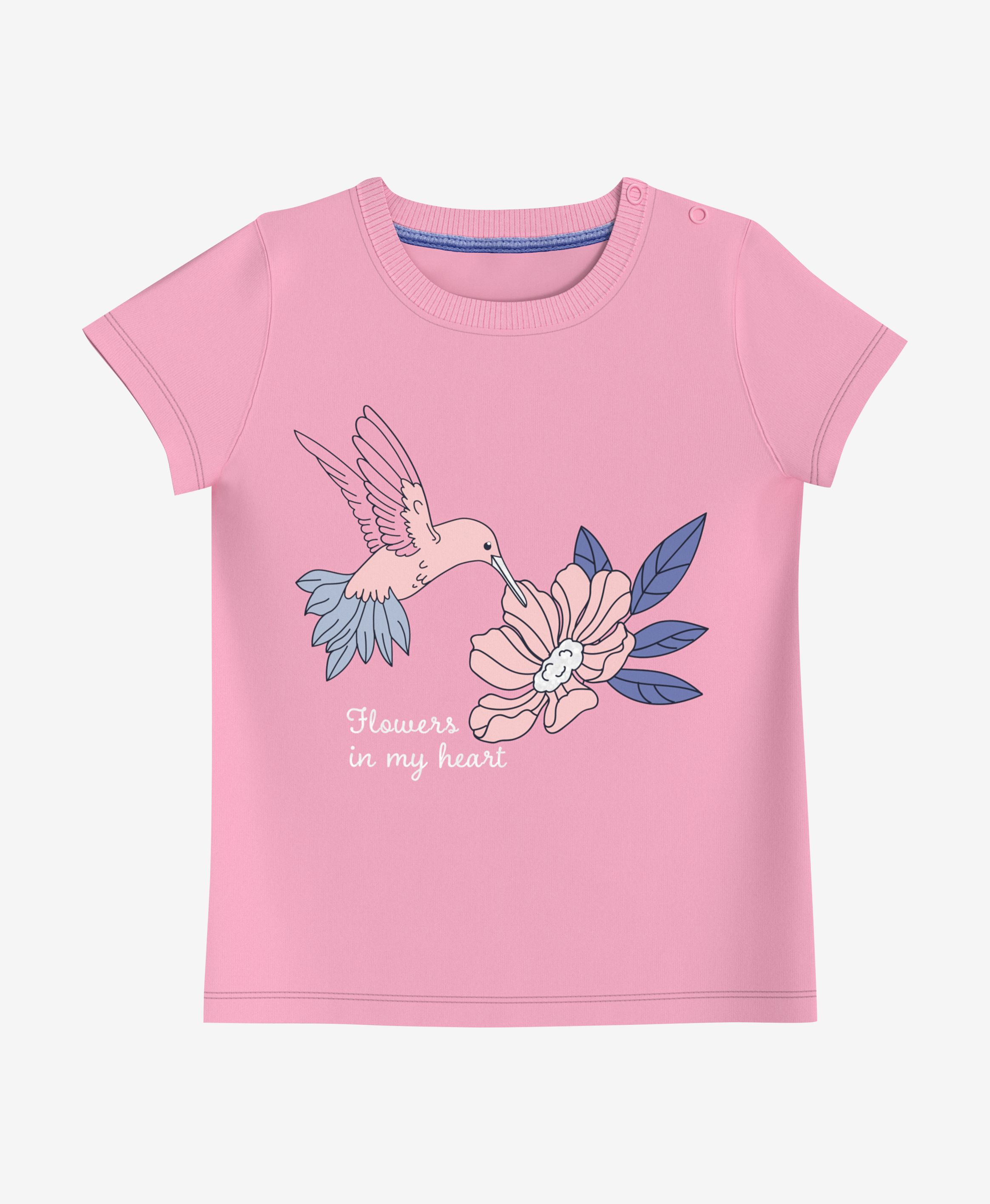 T-Shirt, 100% Baumwolle, für Mädchen, rosa, 80-98 cm