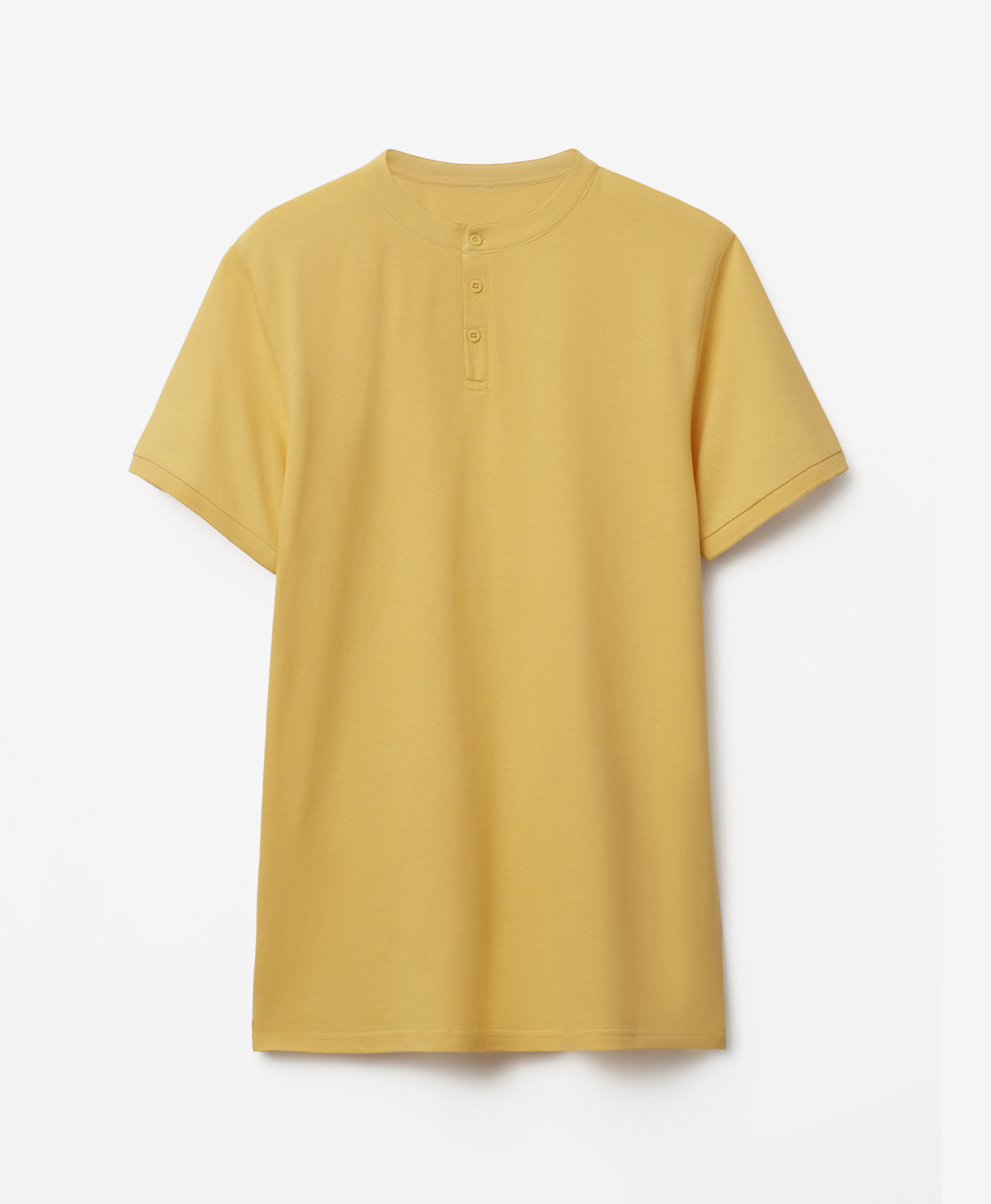 Polo-Shirt ohne Kragen für Herren, gelb, S-XXL