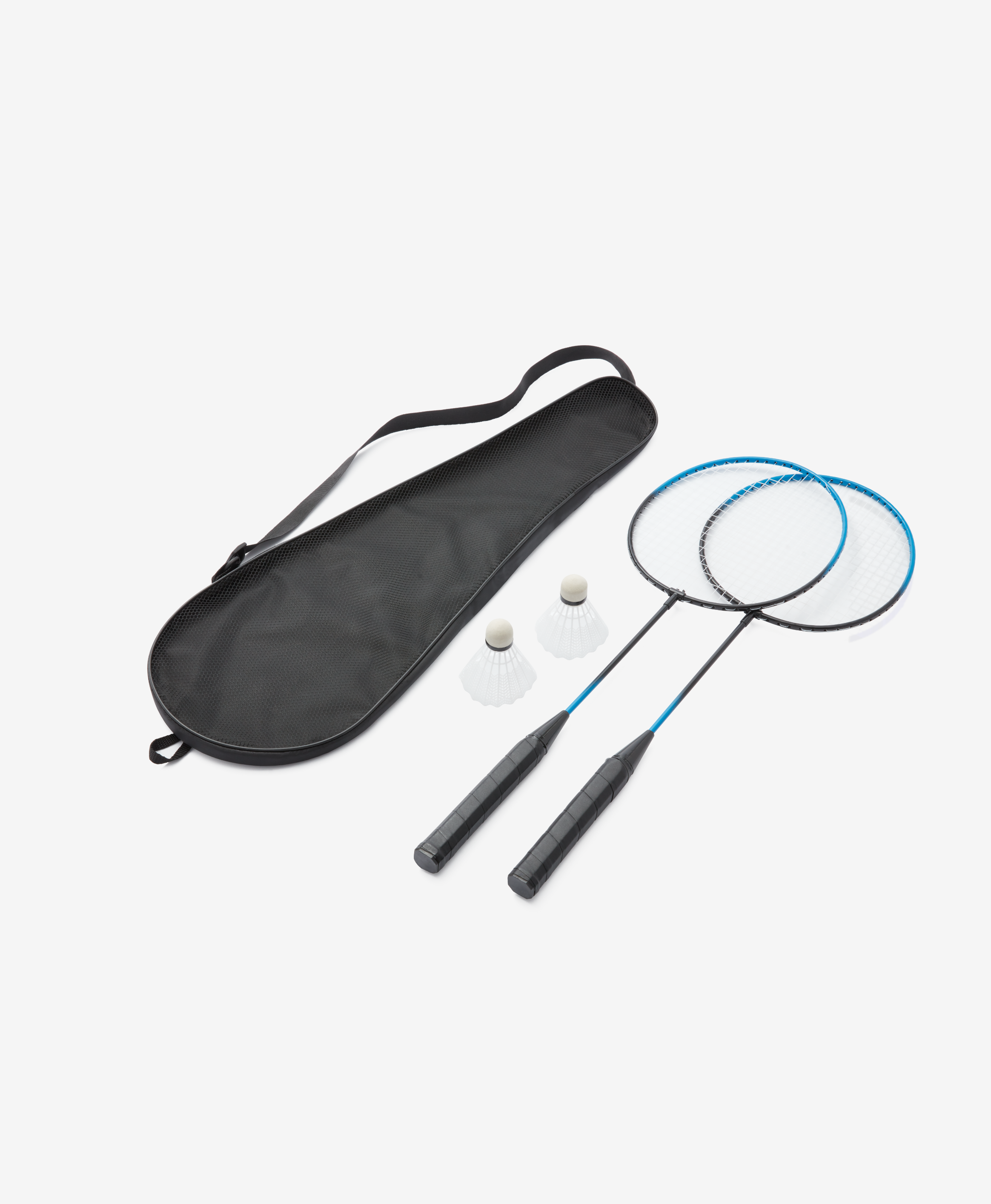 Badminton-Set mit Taschen, schwarz, blau