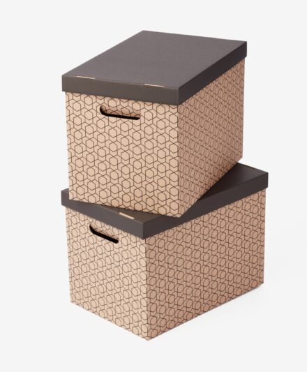 Komplet pudełek kartonowych 2 szt., różne kolory, 47 x 31 x 32cm