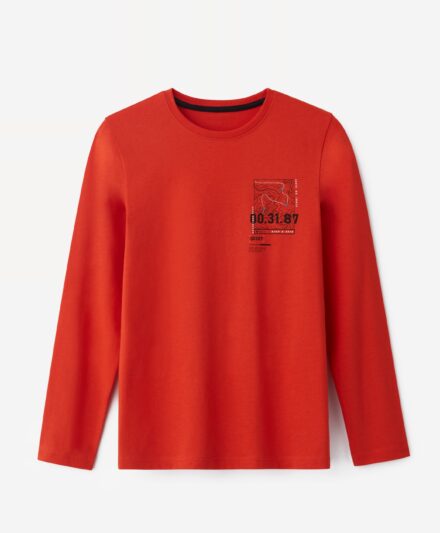 Bedrucktes Hemd aus 100% Baumwolle, rot, 134-170