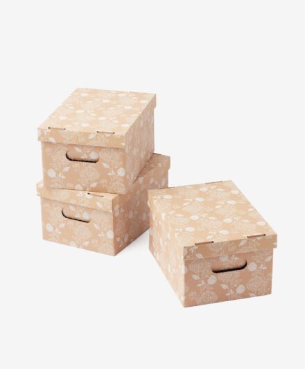 Komplet pudełek kartonowych 3 szt., różne kolory, 33 x 23,5 x 17cm