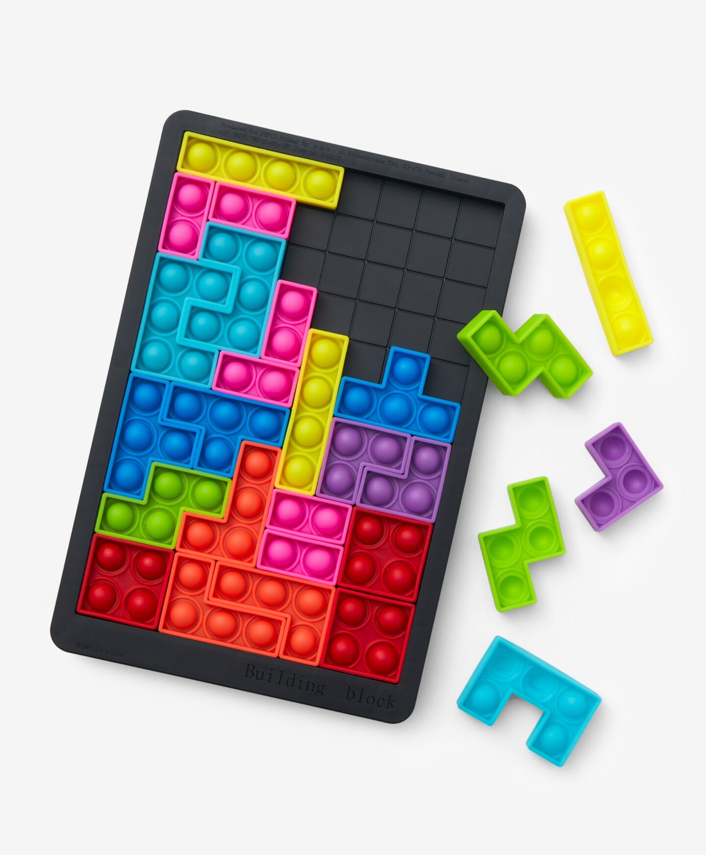 Παιχνίδι παζλ με κομμάτια "popper", μαύρο, διάφορα χρώματα, 17 x 25 x 1,8 cm