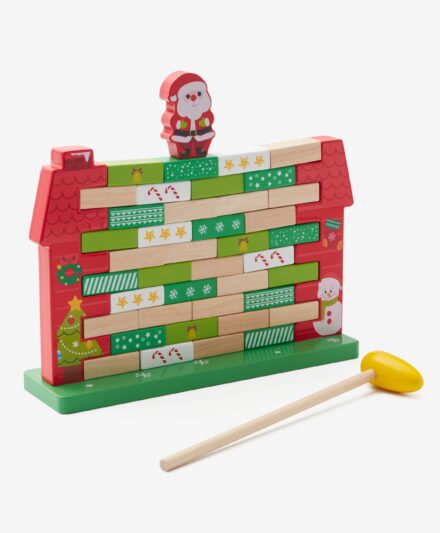 Χριστουγεννιάτικο ξύλινο παιχνίδι με σφυρί, διάφορα χρώματα, 24*7.3*16.2 cm