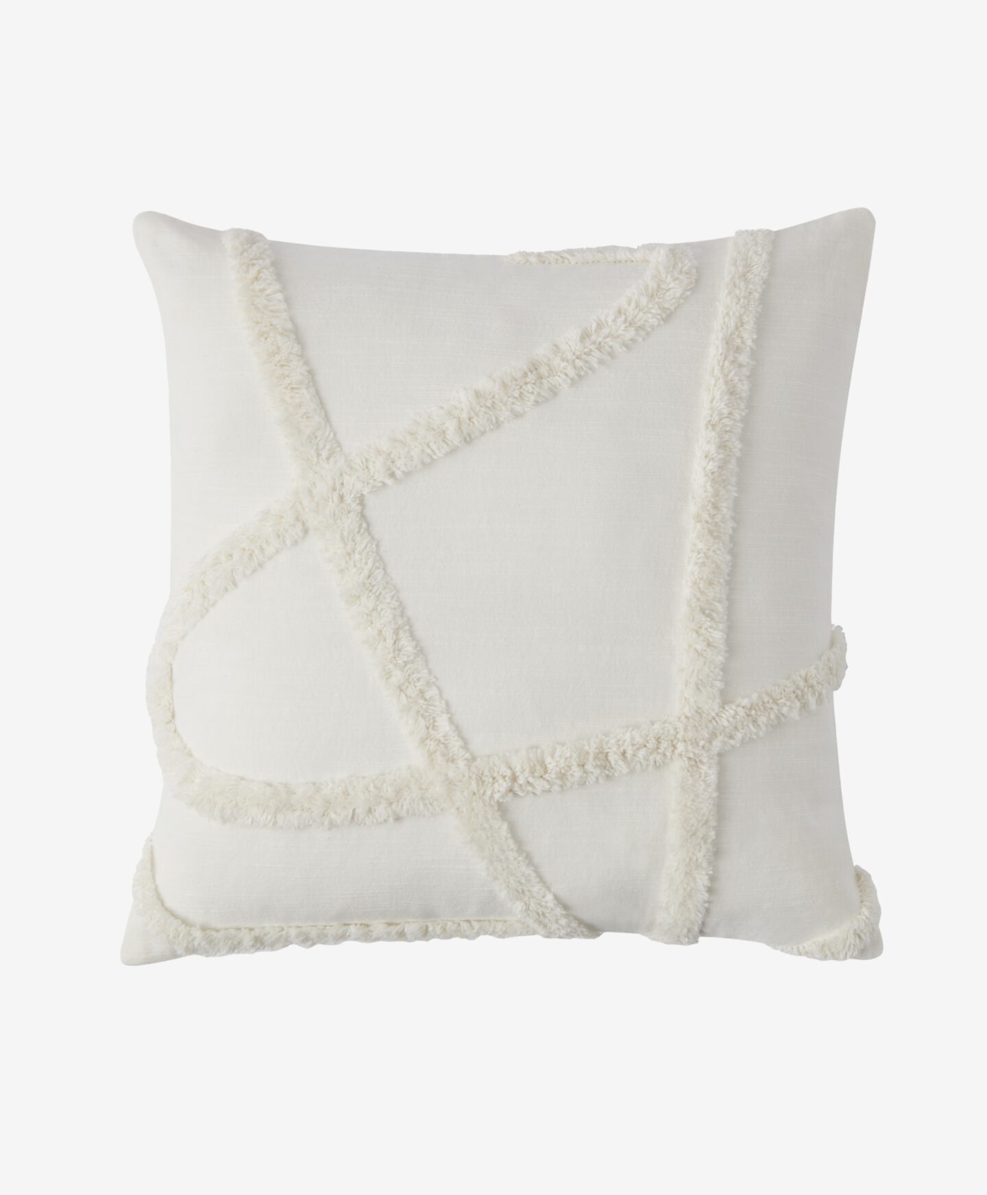100% Baumwolle Weißer Kissenbezug mit geprägtem Muster, weiße Farbe, 45 x 45 cm