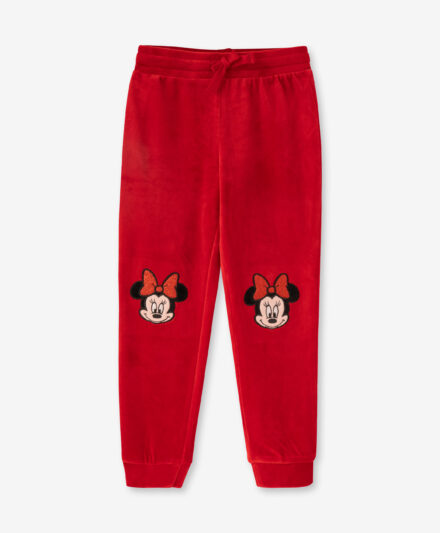 Pantaloni de trening din catifea pentru fetițe, culoare: roșu, mărimi: 104-134 cm