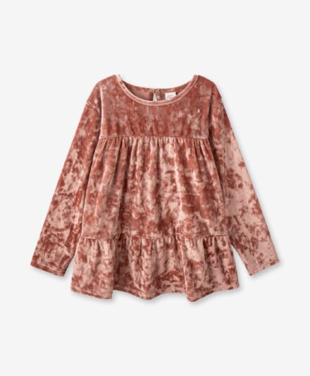 Bluză pentru fetițe din catifea, culoare: roz, mărimi: 104-134 cm