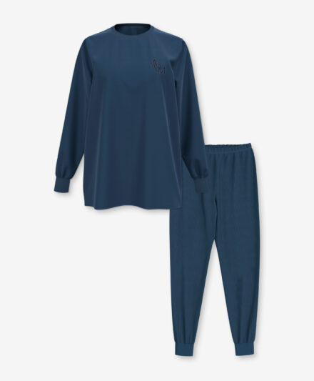Muška plišana pidžama, plava, M-XXL