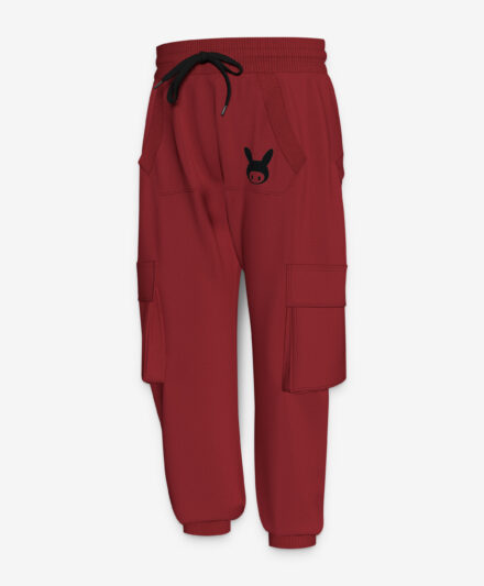 Pantaloni sport pentru băieți, cu licență Zombie Dash, cu manșete și imprimeu distractiv, culoare: roșu, dimensiuni: 104-134 cm