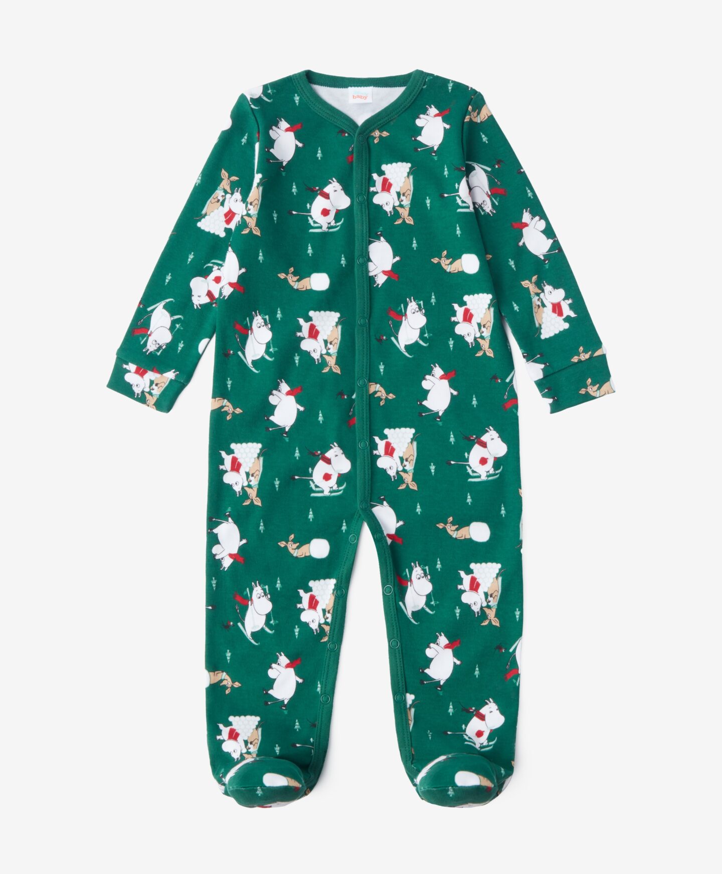 Ολόσωμη φόρμα για μωρά αγόρια με άδεια χρήσης Moomins, χρώμα πράσινο, 56-92