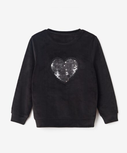 felpa in velluto con paillettes