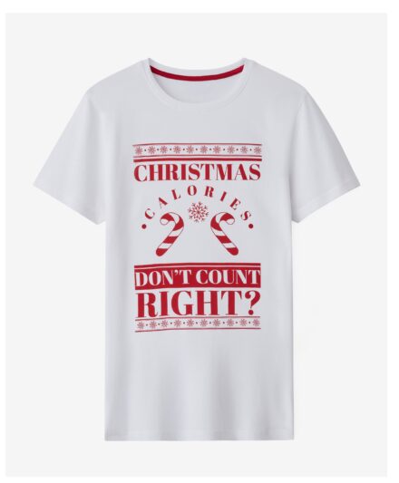 t-shirt da uomo bianca natalizia