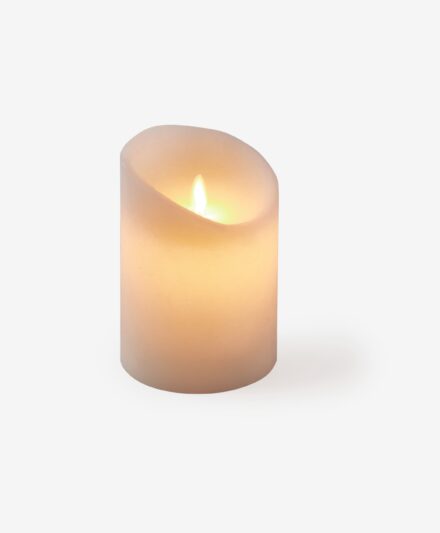 Κερί μεσαίου μεγέθους με LED φωτισμό, πρακτικό, διακοσμητικό, χρώμα λευκό, 14,5 cm