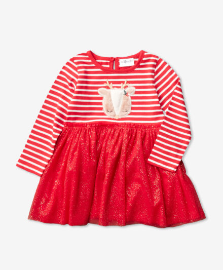 abito da neonata rosso a righe