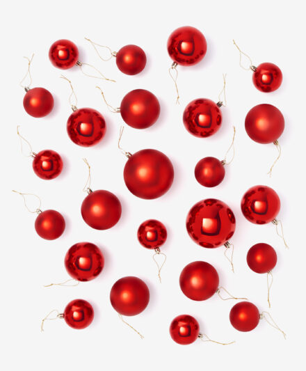 set palline rosse di natale