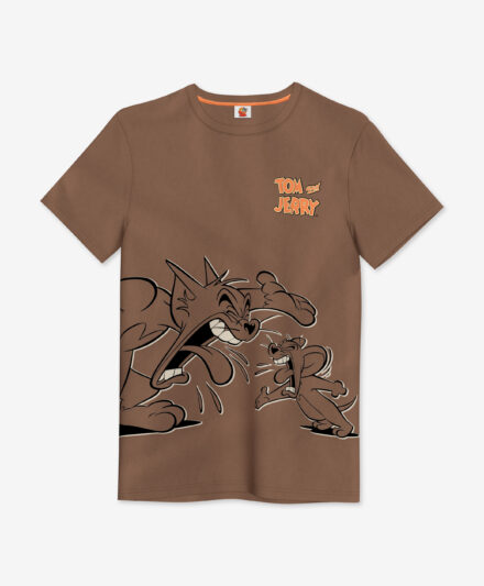 t-shirt uomo tom & jerry marrone
