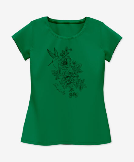 t-shirt da donna verde con stampa