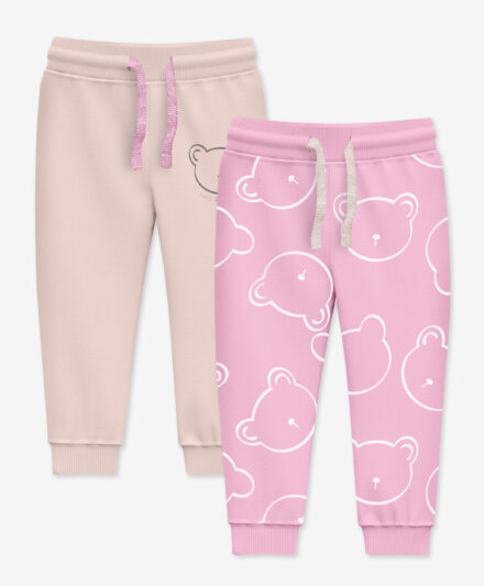 set pantaloni rosa neonata