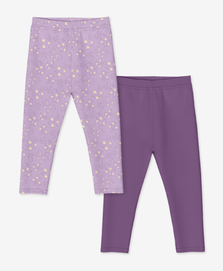 set leggings per bambina lilla