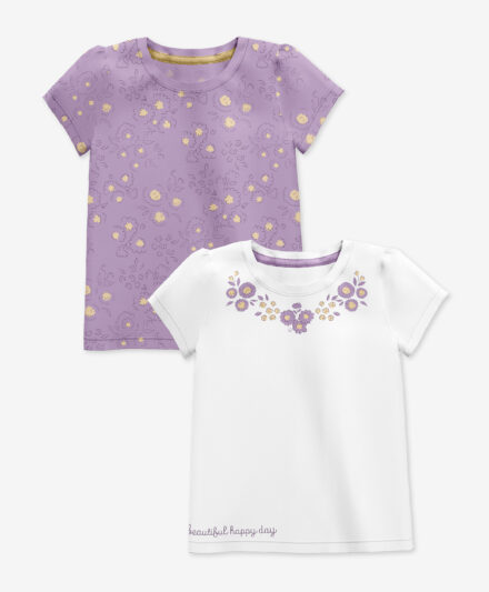 set due t-shirt da neonata lilla