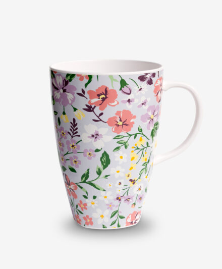 tazza ceramica a fiori colorati
