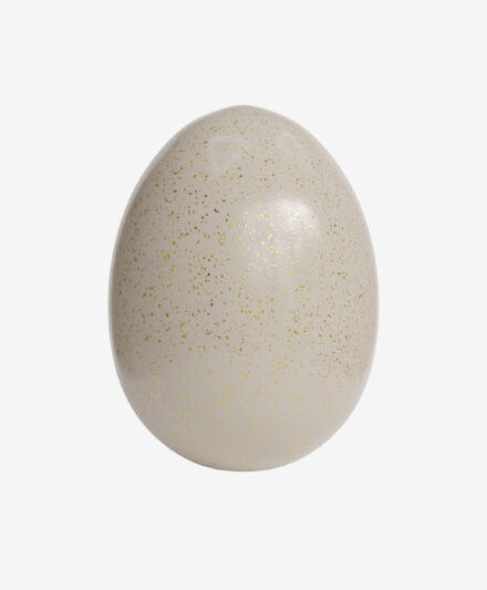 uovo ceramica beige con glitter