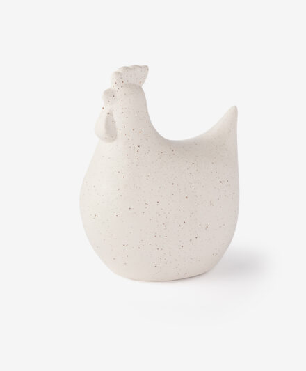 gallina di ceramica bianca