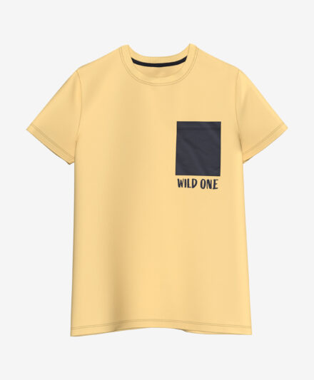 t-shirt da bambino gialla e nera