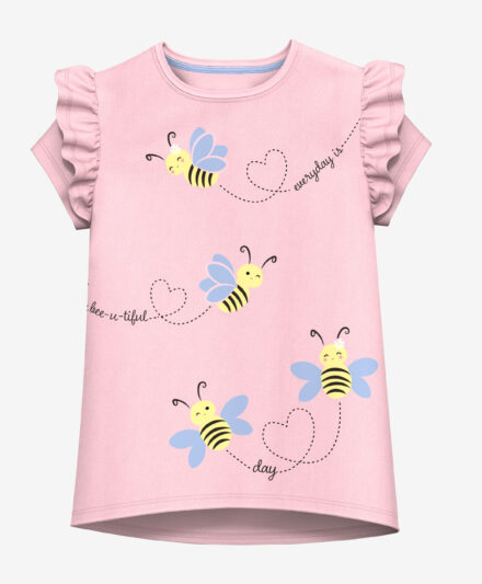 t-shirt rosa da bambina con api