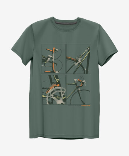 t-shirt da uomo verde con stampa