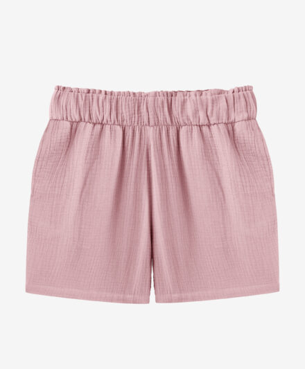 shorts rosa in mussola da donna