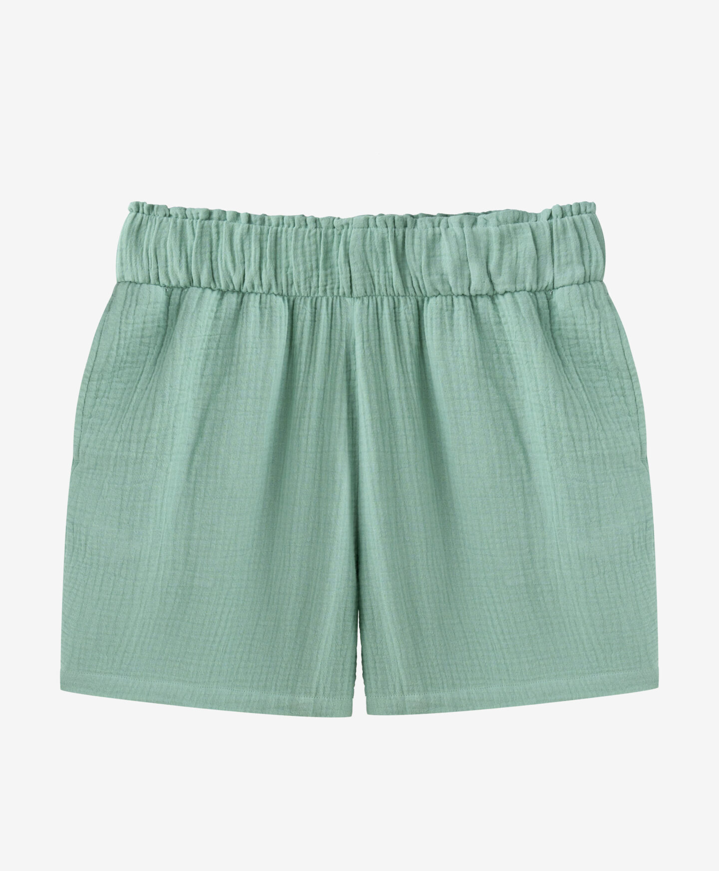 shorts in mussola verde da donna