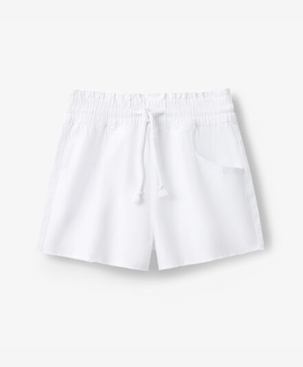 shorts in denim bianco da donna